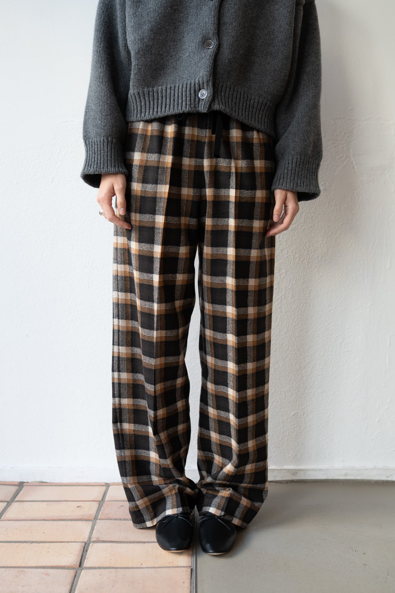 "Highland Tartan" Drawstring Pants Gold
