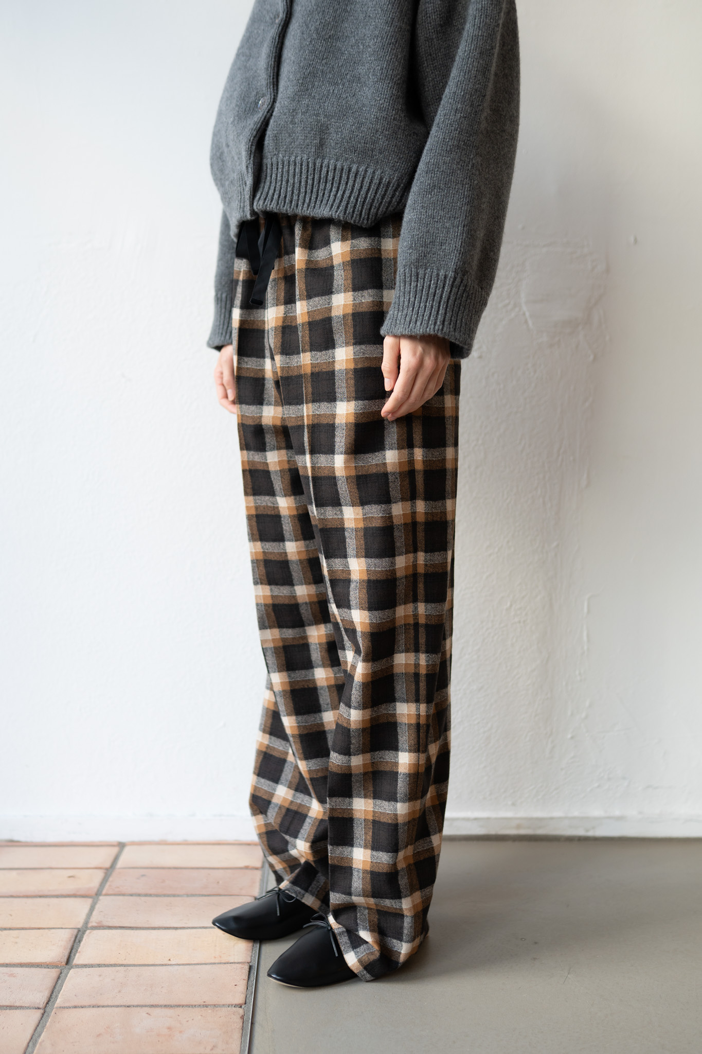 "Highland Tartan" Drawstring Pants Gold