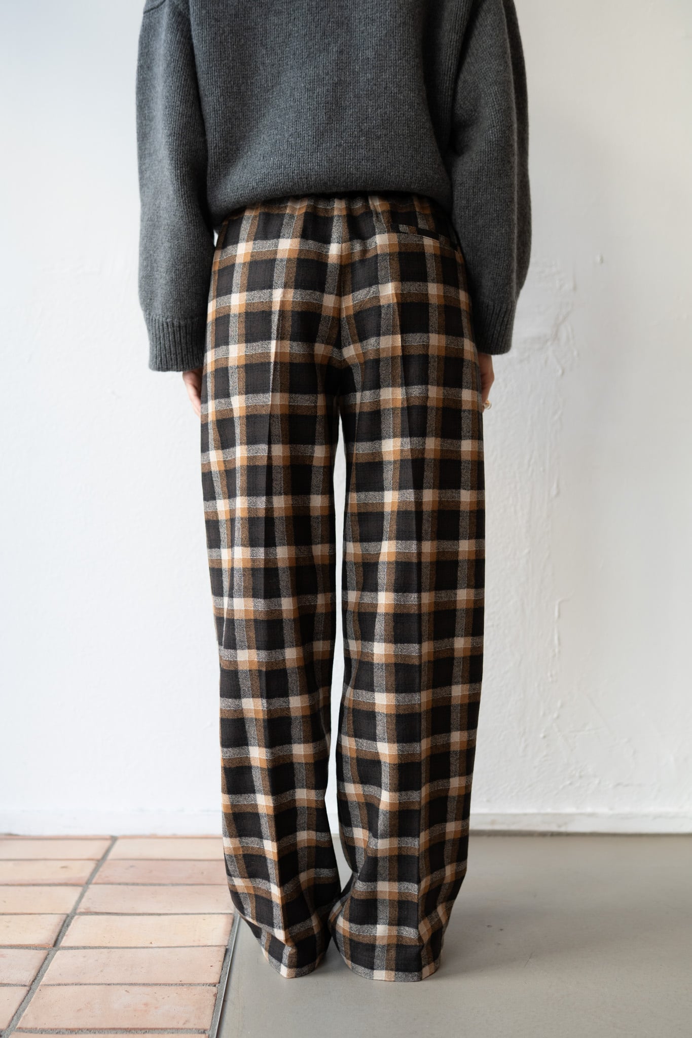"Highland Tartan" Drawstring Pants Gold
