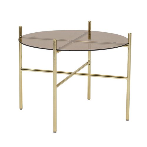 Bloomingville Lucca bijzettafel, goud, glas Bloomingville Lucca bijzettafel, goud, glas