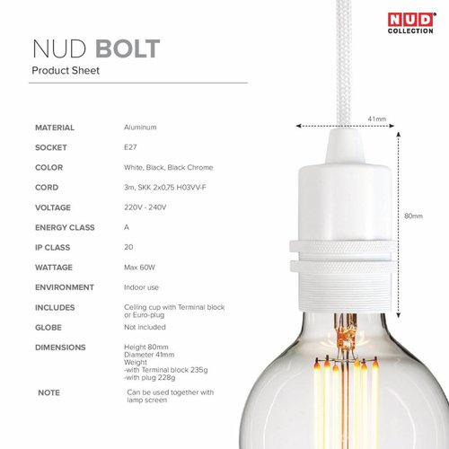 Nud Collection Socket Bolt aluminium wit