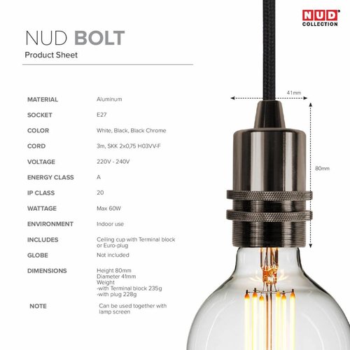 Nud Collection Socket Bolt aluminium chroom