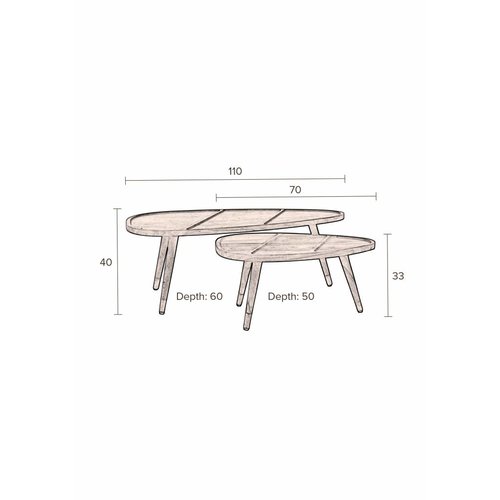 Dutchbone Sham salontafels (set van 2)