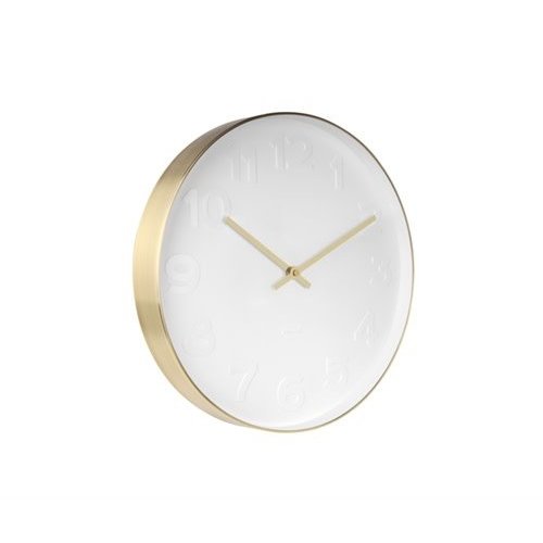 Karlsson Mr. White wandklok wit/ geborsteld goud Karlsson Mr. White wandklok wit/ geborsteld goud