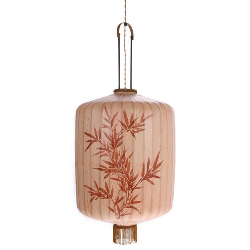 HK Living Traditionele stoffen lantaarn hanglamp huidskleur in XL HK Living Traditionele stoffen lantaarn hanglamp huidskleur in XL