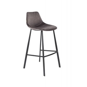 Dutchbone Franky tabouret de bar en velours H 80 Dutchbone Franky tabouret de bar en velours H 80