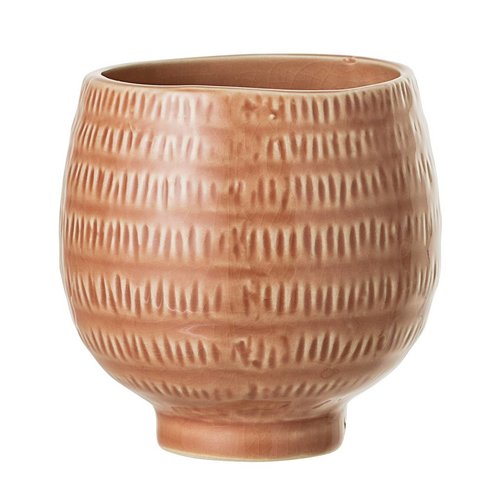 Bloomingville Bloempot in keramiek oranje Ø9 x H9 cm Bloomingville Bloempot in keramiek oranje Ø9 x H9 cm