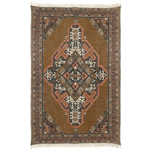 HK Living Geprint katoen/jute tapijt stonewashed 180 x 280 HK Living Geprint katoen/jute tapijt stonewashed 180 x 280