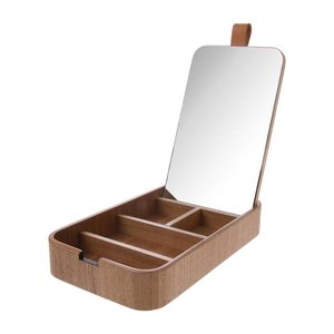 HKLiving Plateau miroir en bois de saule