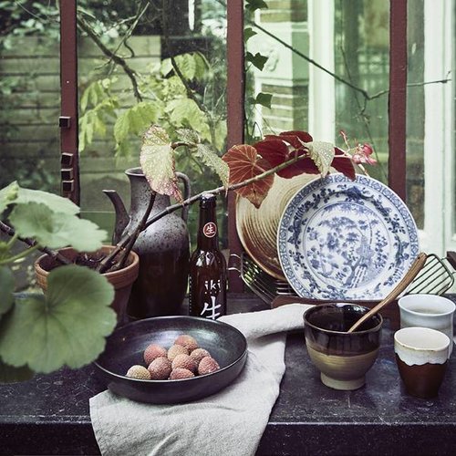 HKLiving Chef ceramics diep bord L  rustiek zwart