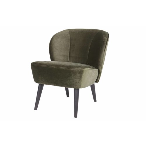 WOOOD Sara fauteuil fluweel Warm groen