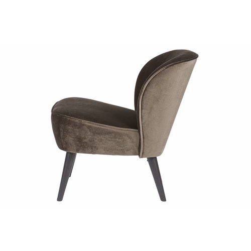 WOOOD Sara fauteuil fluweel Warm groen