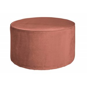 WOOOD Sara pouf bas en velours vieux rose Ø60