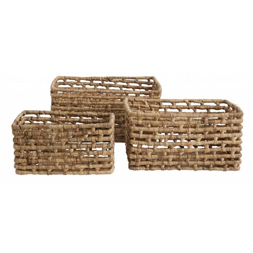 nordal Set van 3 mandjes water hyacinth nordal Set van 3 mandjes water hyacinth