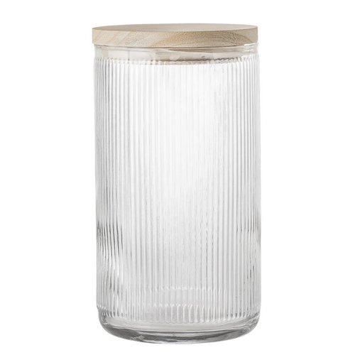 Bloomingville Glazen voorraadpot met deksel Ø12xH21,5cm Bloomingville Glazen voorraadpot met deksel Ø12xH21,5cm