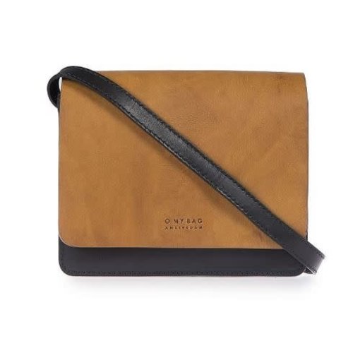 O My Bag Audrey mini handtas - klassiek leder zwart/cognac O My Bag Audrey mini handtas - klassiek leder zwart/cognac