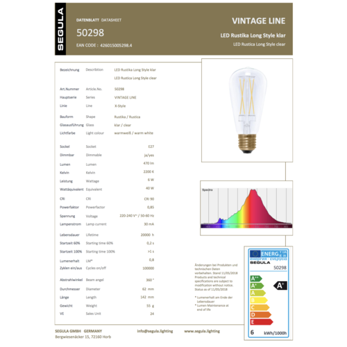Segula Ledlamp rustica klaar - 400 lm