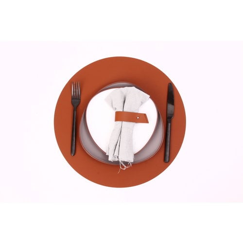 Vacavaliente SRL Ruca placemat rond bruin recycl. leer