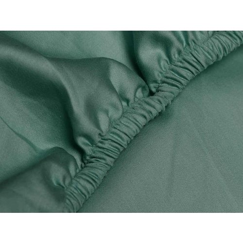 Yumeko Hoeslaken katoensatijn deep green Yumeko Hoeslaken katoensatijn deep green