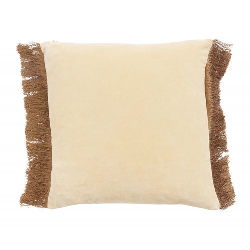 nordal Kussen met franjes fluweel crème/lichtgeel nordal Kussen met franjes fluweel crème/lichtgeel