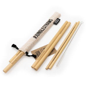 Pailles en bambou lot de 6 vanille