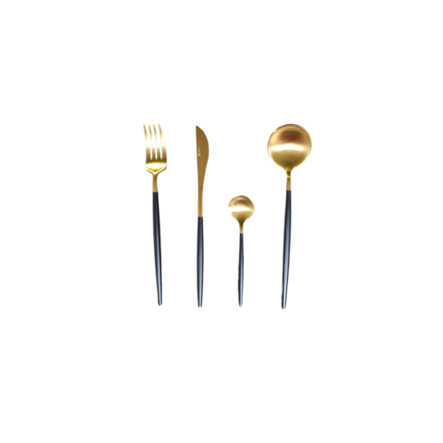 Gemeo Serwa bestek 16 stuks goud/zwart mat Gemeo Serwa bestek 16 stuks goud/zwart mat
