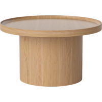 Plateau salontafel witgekalkte eik Ø 74