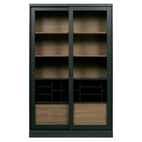 James vitrinekast noten/zwart