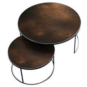 Ethnicraft Nesting tables basses bronze lot de 2