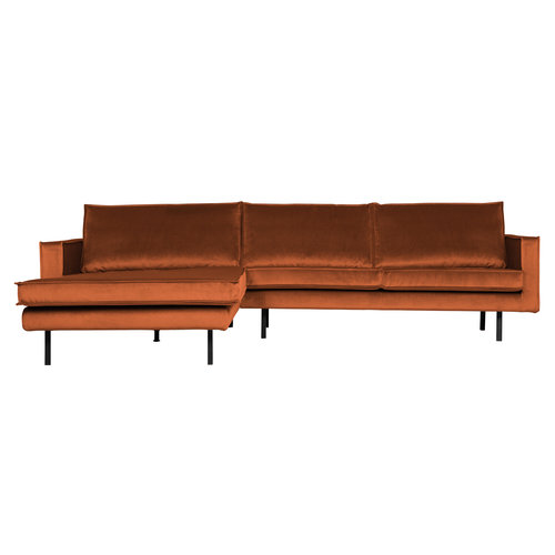 BePureHome Rodeo chaise longue links fluweel