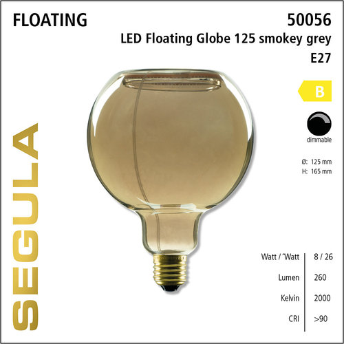 Segula Ledlamp floating globe 125 smokey - 260 lm