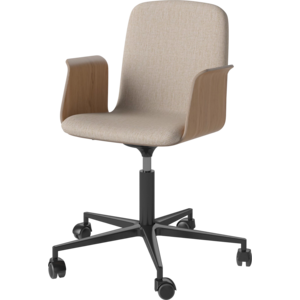 Bolia Palm chaise de bureau pied noir avec accoudoirs en placage tissu london