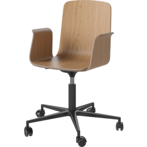 Bolia Palm chaise de bureau avec accoudoirs pied noir entièrement en placage Bolia Palm chaise de bureau avec accoudoirs pied noir entièrement en placage