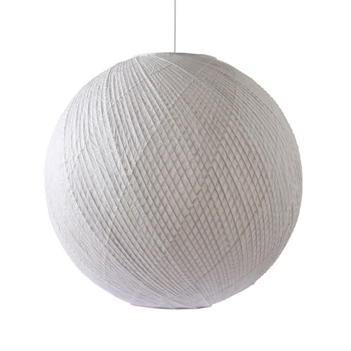 HKLiving Hanglamp bol wit bamboe/papier