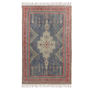 HKLiving Tapis imprimé rouge/bleu