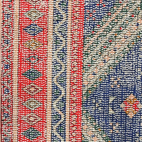HKLiving Bedrukt tapijt rood/blauw