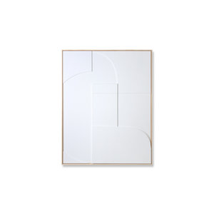 HKLiving Cadre avec art en relief blanc medium 60 x 80