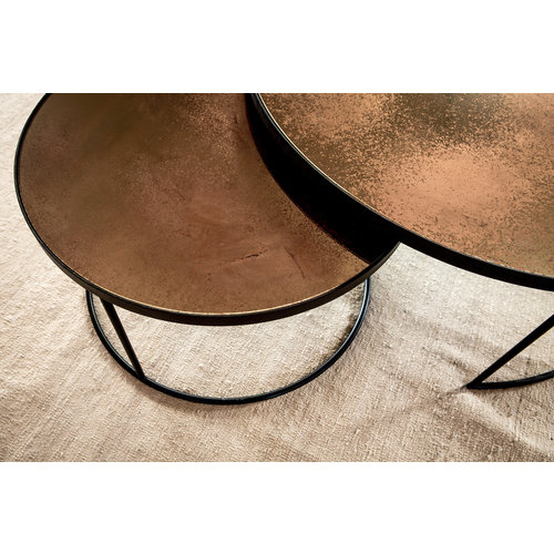 Ethnicraft Nesting bijzettafels bronze set van 2