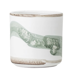 Bloomingville Deco pot de fleurs blanc en terracotta