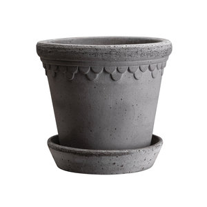 Bergs Potter Kopenhagen pot de fleurs avec soucoupe gris 21 cm Bergs Potter Kopenhagen pot de fleurs avec soucoupe gris 21 cm