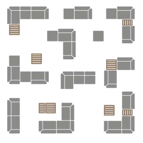 Houe Level lounge sofa midden module - sunbrella