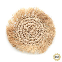 Fringe raffia glasonderzetter naturel