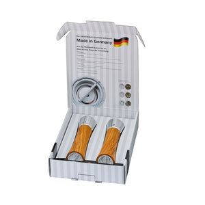 Zassenhaus Augsburg moulins lot de 2 en bois d'olivier 18 cm Zassenhaus Augsburg moulins lot de 2 en bois d'olivier 18 cm