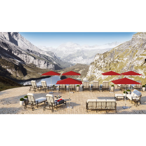 Glatz Alu Smart easy parasol stof 150 eggshell