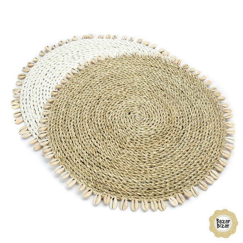 Seagrass shell placemat naturel