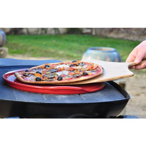 Emile Henry Pizza steen gegroefd  fusain Ø35cm