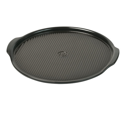 Emile Henry Pizza steen gegroefd  fusain Ø35cm