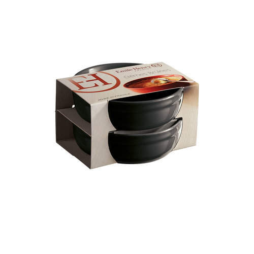 Emile Henry Ramekin crème brûlée charcoal Ø12cm - set van 2