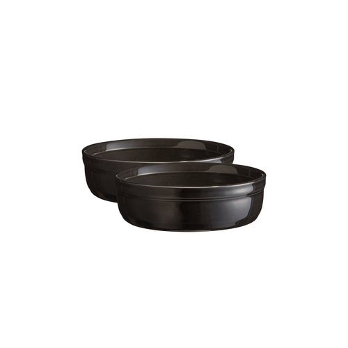 Emile Henry Ramekin crème brûlée charcoal Ø12cm - set van 2