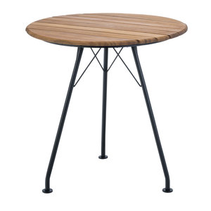 Houe Circum table de café en métal noir/bambou Ø 74